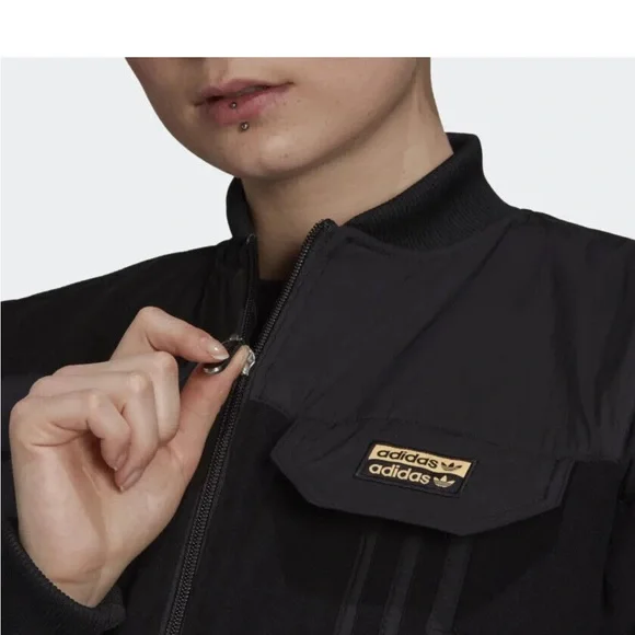 Adidas Black Warm Bomber Jacket M - Picture 4 of 11